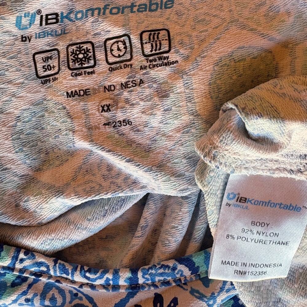 IBKUL Performance T Shirt with Sun Protection, More...Blue Mosaic Print size XXL - Picture 7 of 8